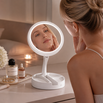 Espejo Maquillaje Portatil Luz Led